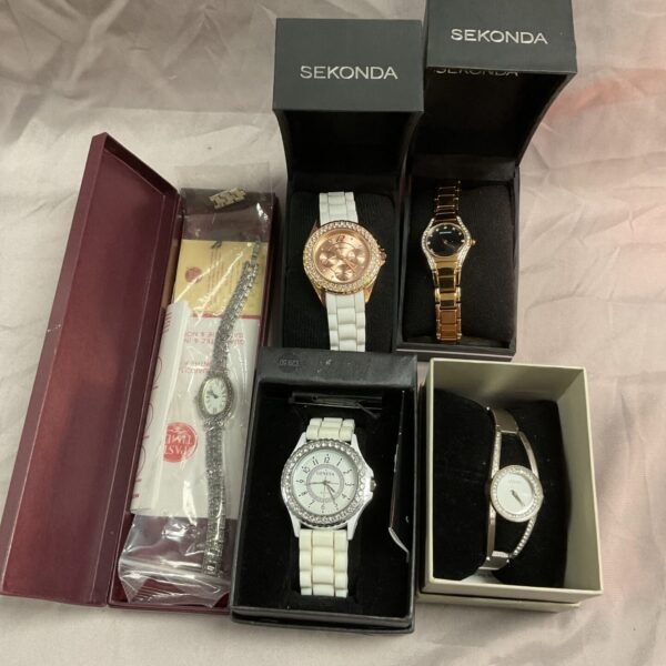 Boxed set of ladies wristwatches including Sekonda fashion watches.