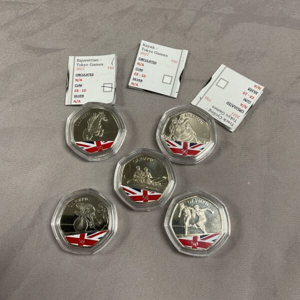 Gibraltar Tokyo Olympics 50p coin set, collectible Olympic memorabilia