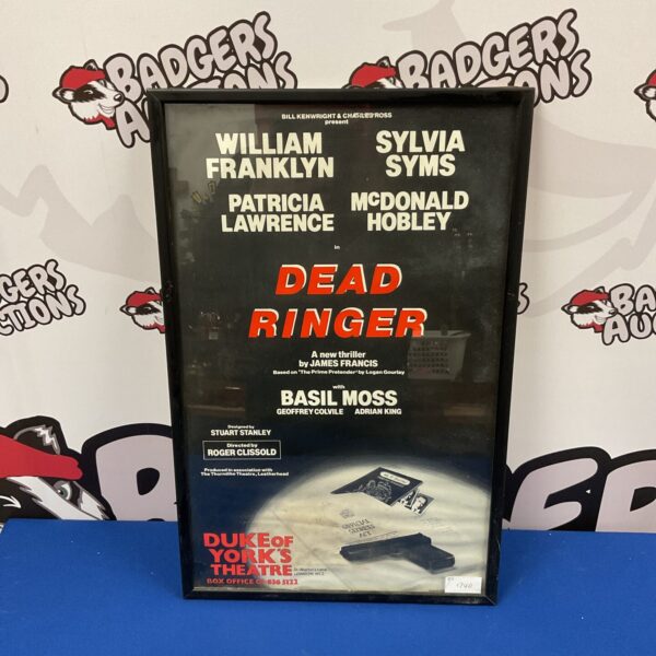 Vintage Dead Ringer theatre poster with cast details.