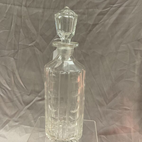 Antique Georgian cut glass decanter, approximately 10 inches tall.