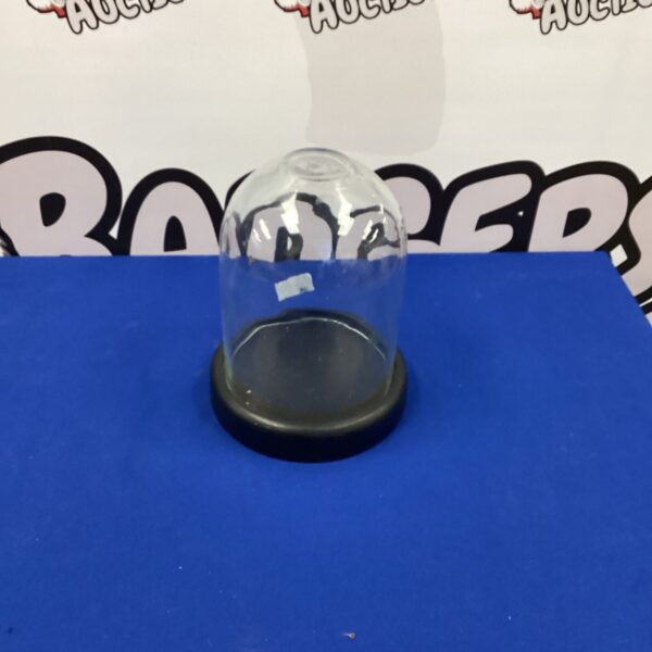 Clear glass display dome for collectibles and curios.