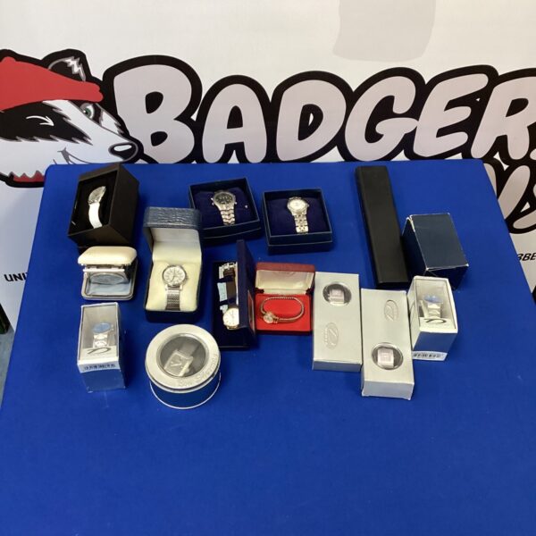Assortment of vintage wristwatches in a lot for collectors.