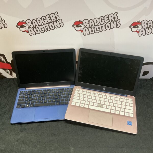 HP laptop lot for repair, two non-working laptops presented.