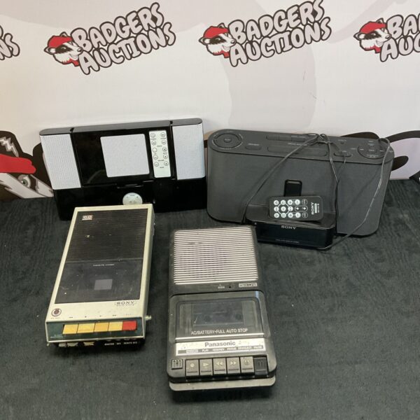 Vintage Sony cassette player in a lot of retro audio equipment.
