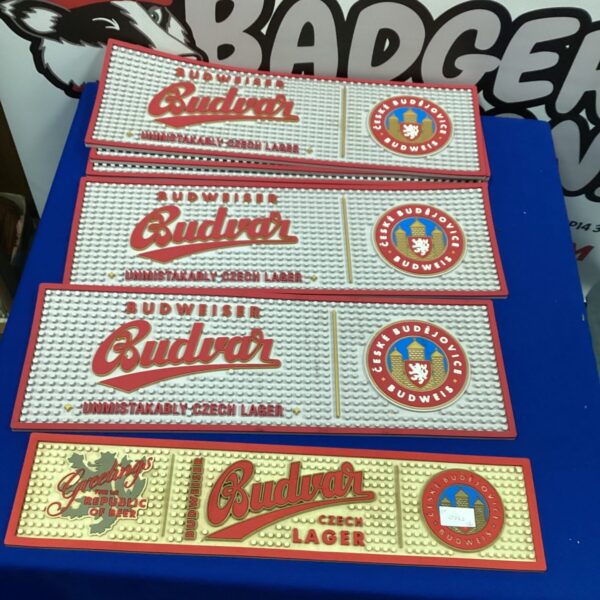 Vintage Budweier beer runner advertising Czech beer.