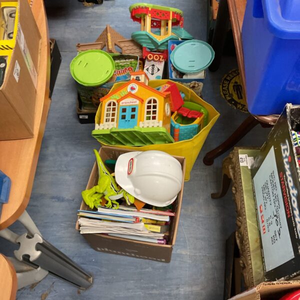 Mixed toy lot including Little Tikes and Fisher Price items.