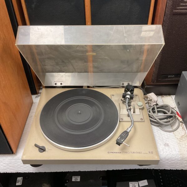 Vintage Pioneer PL-512 turntable for vinyl record playback.