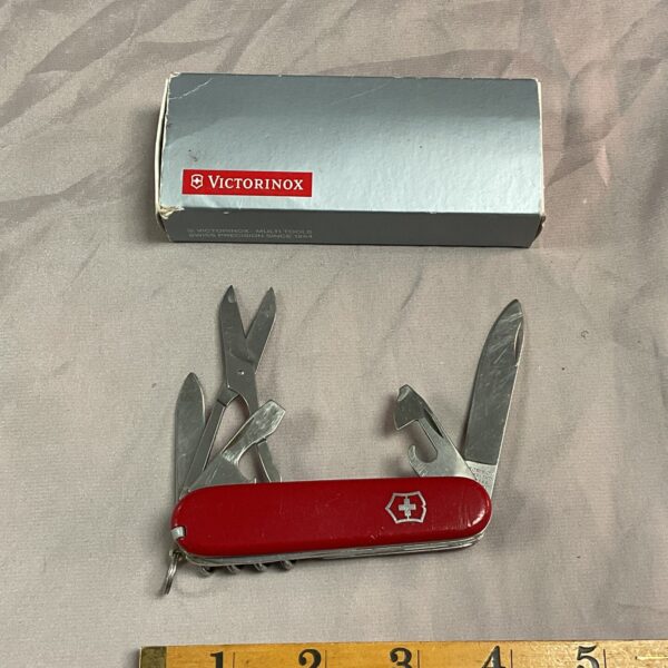 Vintage Victorinox Swiss Army Knife with box, classic multi-tool.