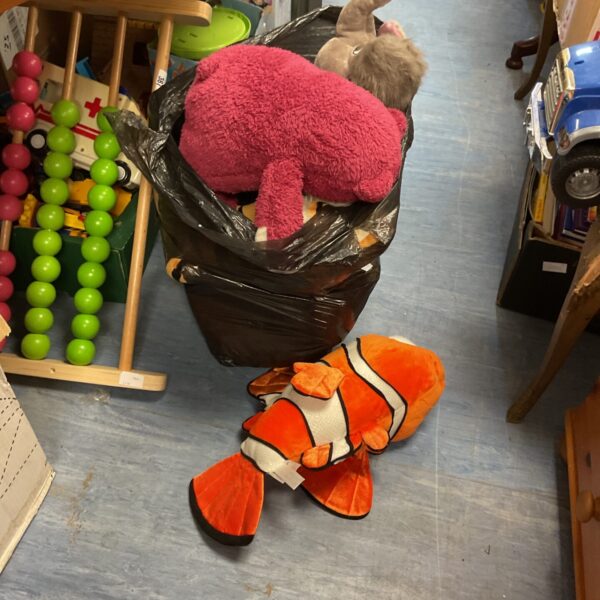 Mixed lot of Disney soft toys including Taz and Nemo.