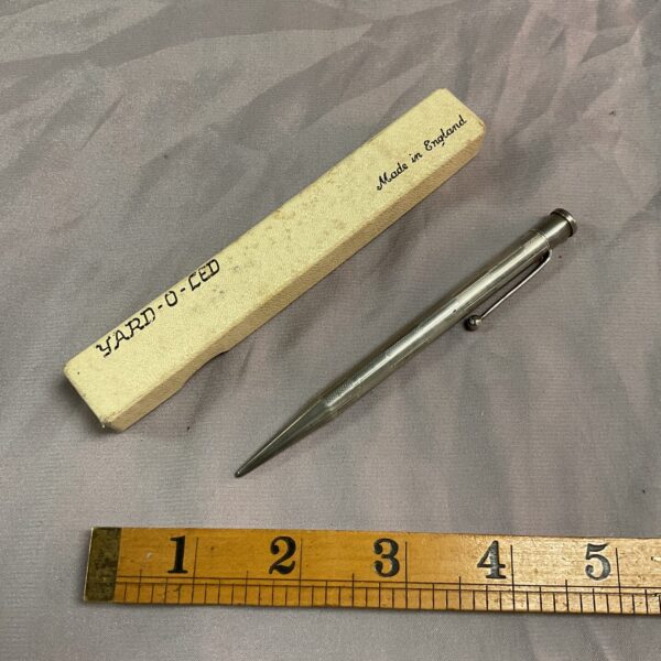 Vintage sterling silver Yard-o-Led propelling pencil in original box.