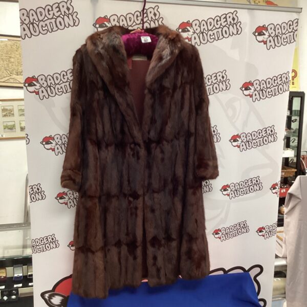 Brown full length fur coat by Winterson, vintage women's fashion.