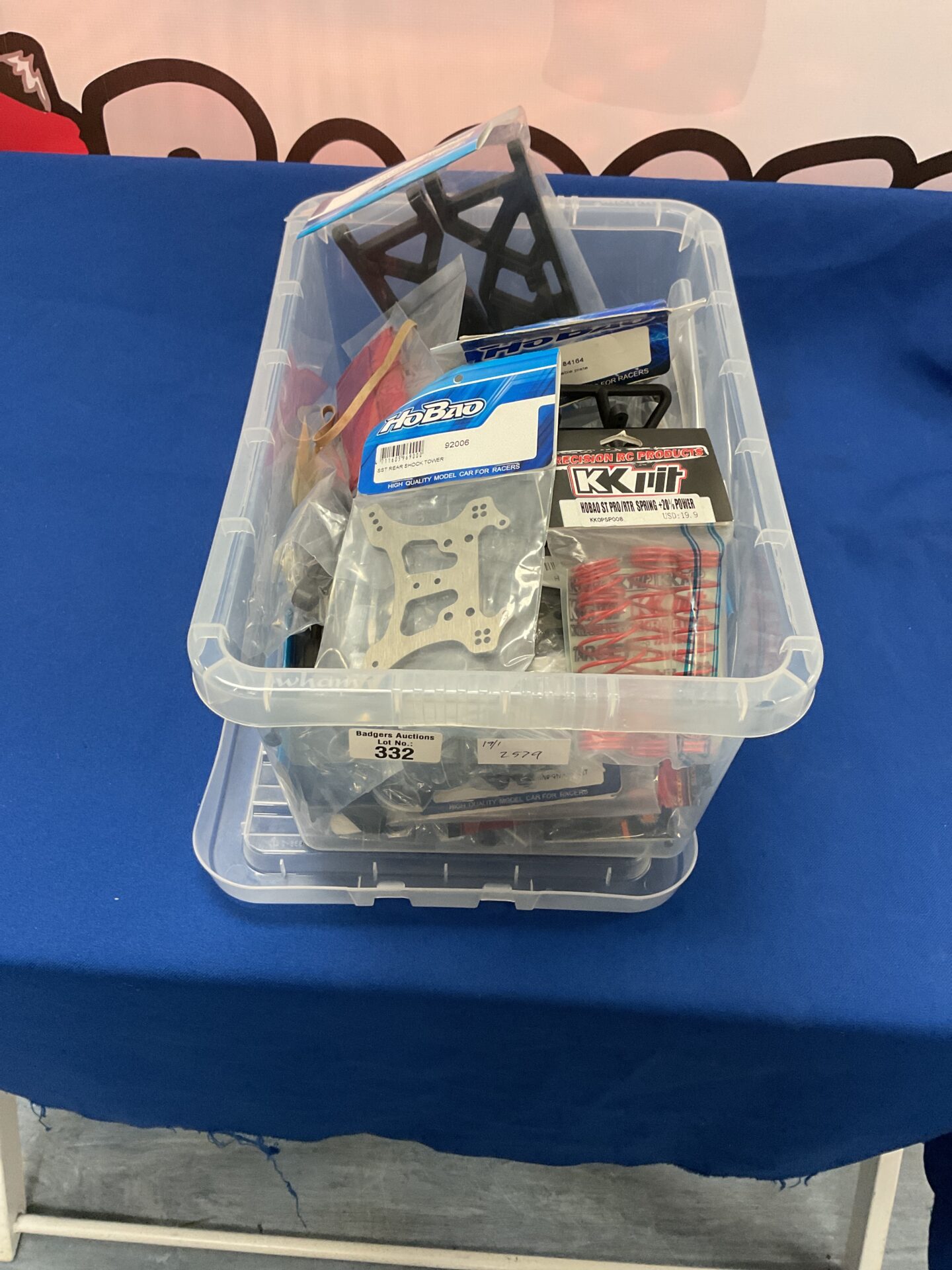 332 Box of radio controlled car model components and parts new