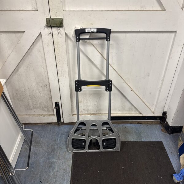 Front view of a folding sack barrow for moving loads.