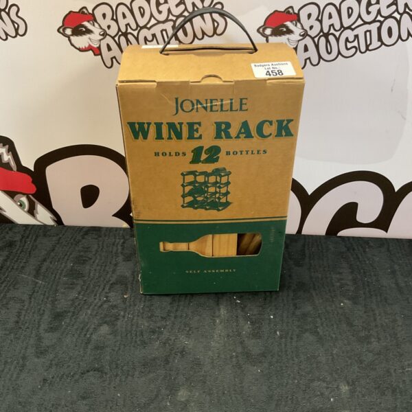 Used Jonelle wine rack holding twelve bottles for storage.