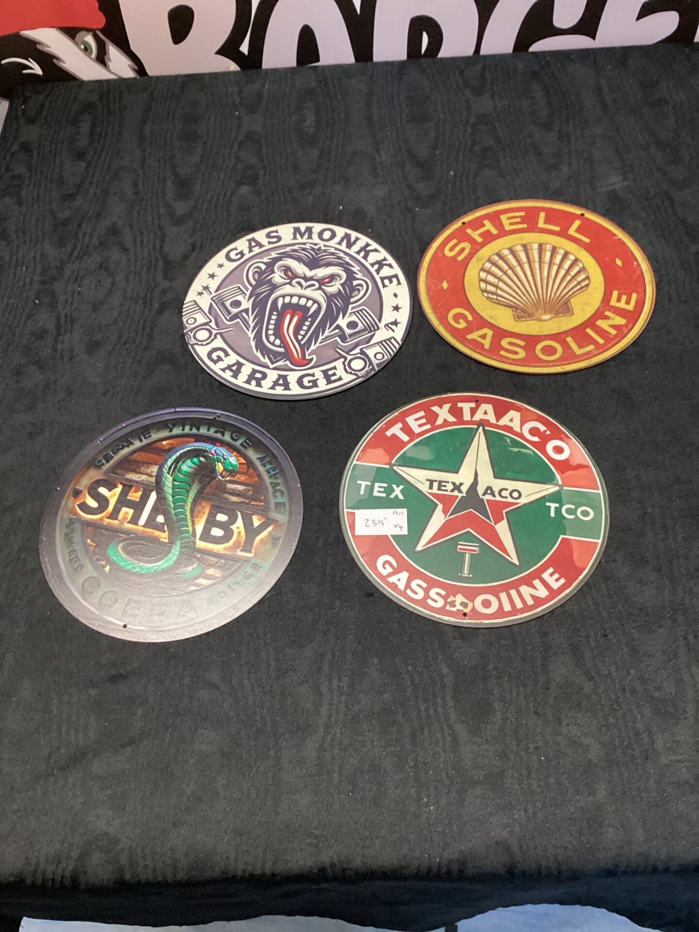 489 4 gasoline tin signs