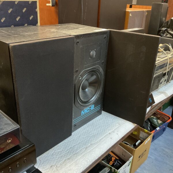 Pair of vintage Music Fidelity MC-2 bookshelf speakers.