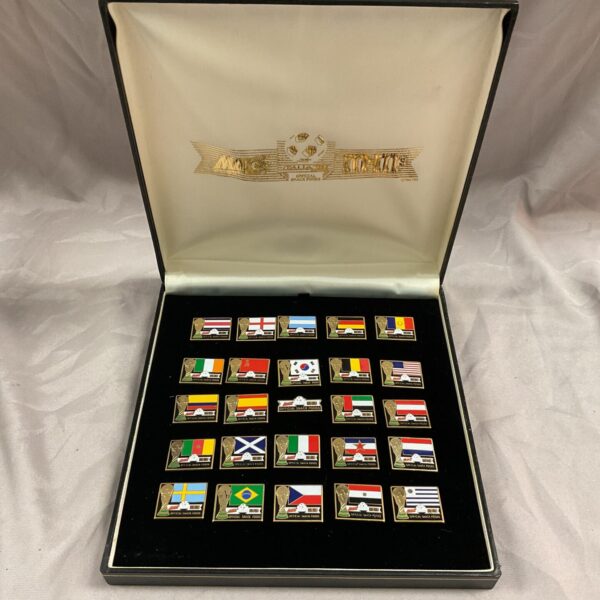M&M's World Cup pin badges lot, collectible enamel pins.