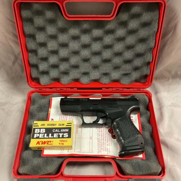 Walther P99 BB pistol in original packaging, replica airgun.