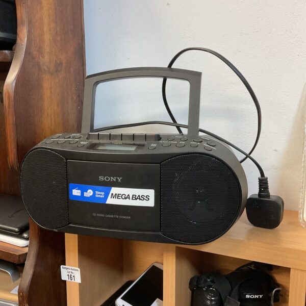 Vintage Sony Mega Bass radio cassette recorder in good condition.