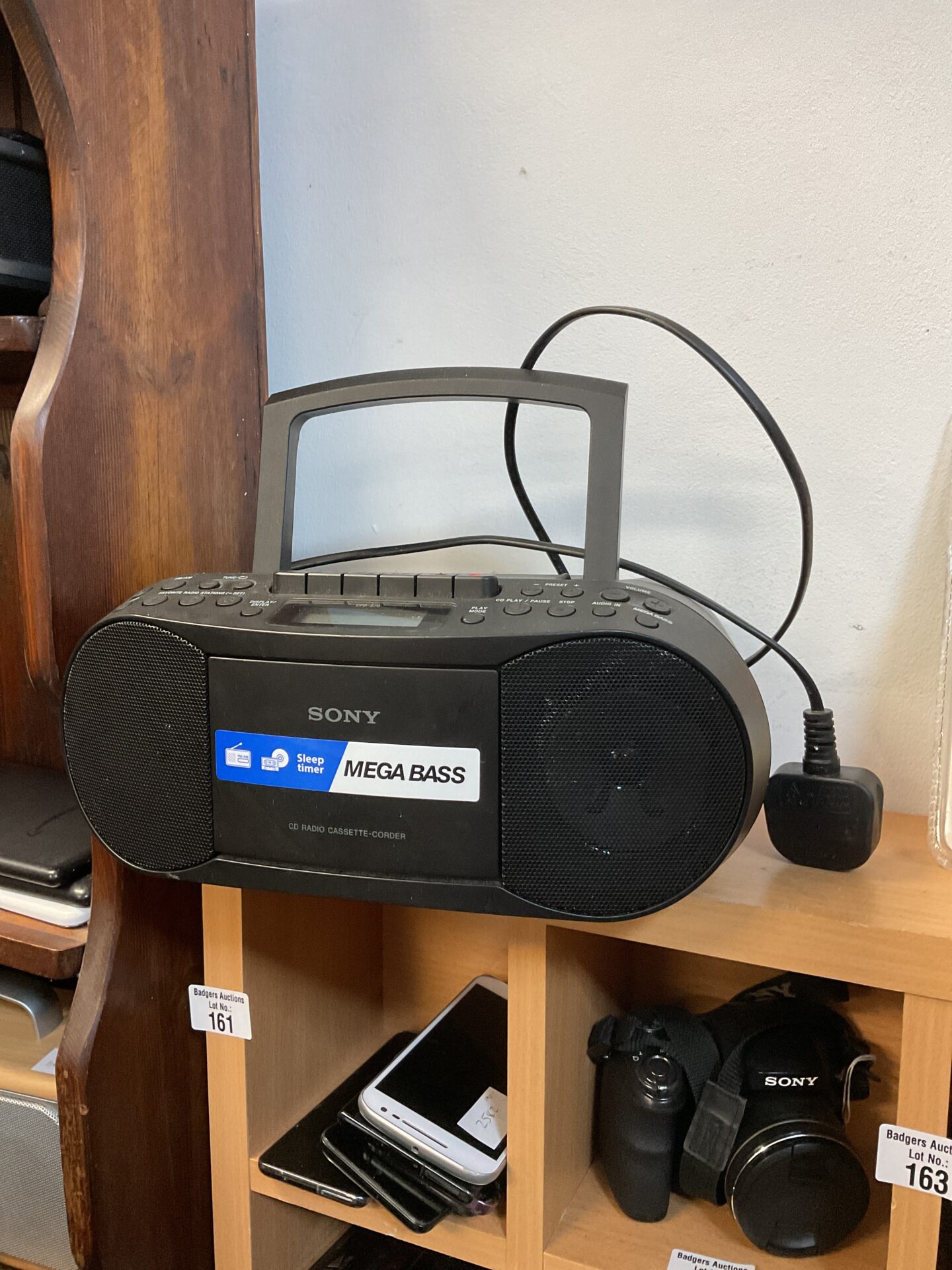 159 Sony mega bass cd cassette radio recorder