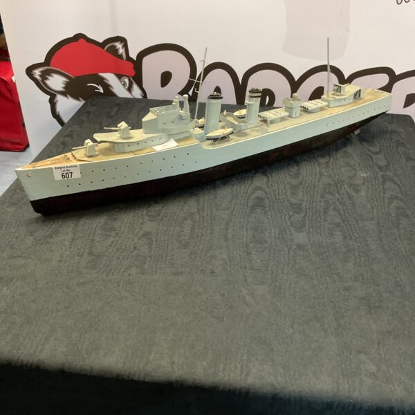 Detailed RC destroyer model ship, V&W Class, handmade collectible.