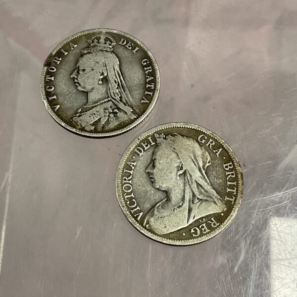 Silver Victorian half crown coin dated 1888, collectible British coinage.