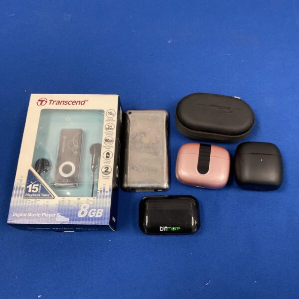 Apple iPod earpods lot for portable audio listening.