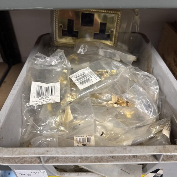 Regal Ltd brass drawer pulls and electrical socket in a mixed lot.