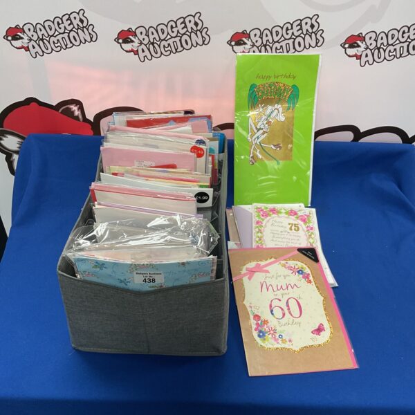 Mixed lot of greeting cards for birthdays and celebrations.