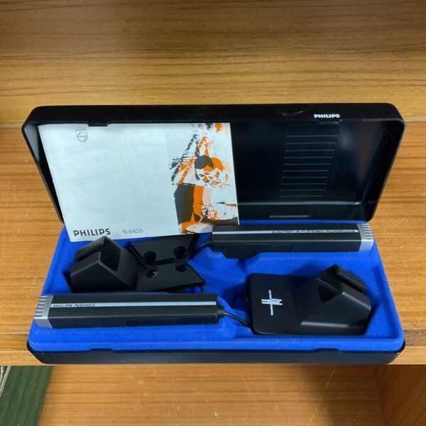 Vintage Philips N8403 stereo microphones in original case.