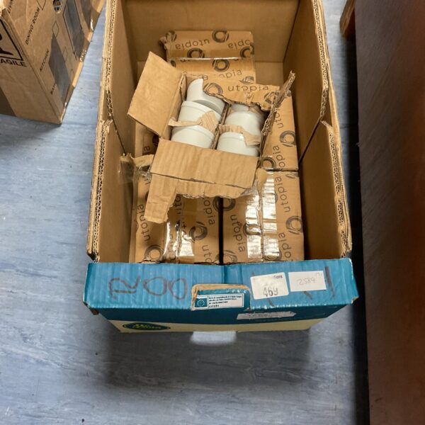 Stack of vintage ramiken boxes with Titan branding.
