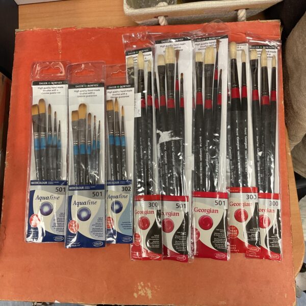 Daler Rowney paintbrush sets for watercolour and acrylic painting.