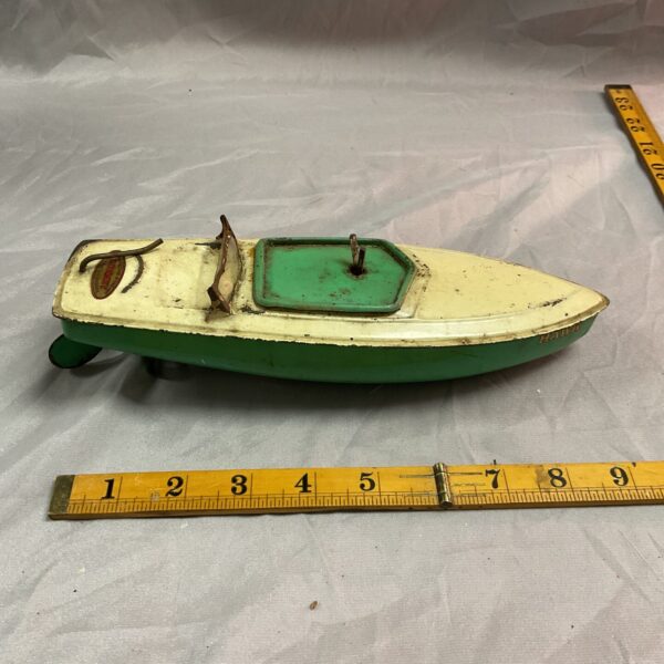 Vintage Hornby tinplate clockwork speed boat toy