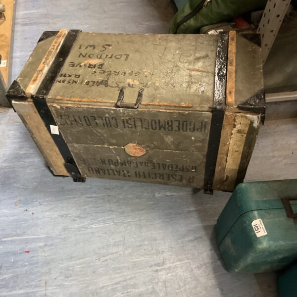 WWII Italian Army medical trunk with wear and tear.