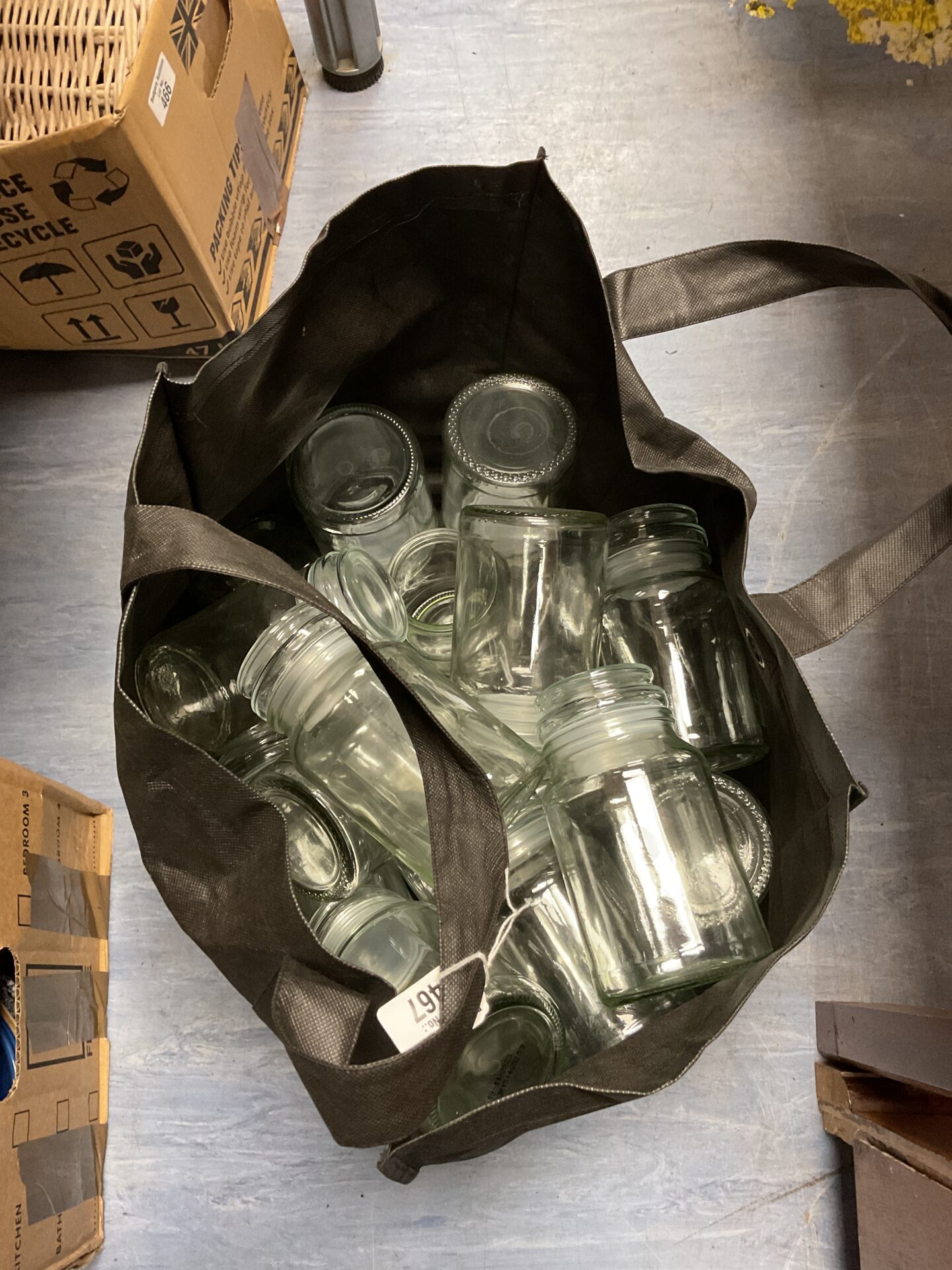 467 Bag of glass storage jars