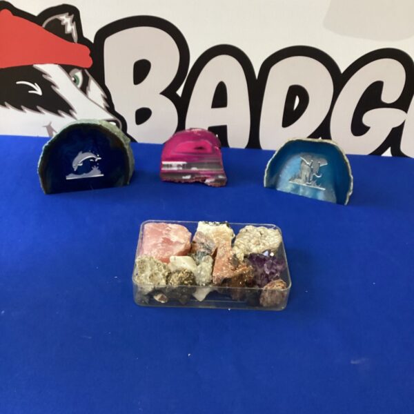 Assorted crystal collection with semi-precious stones and minerals.