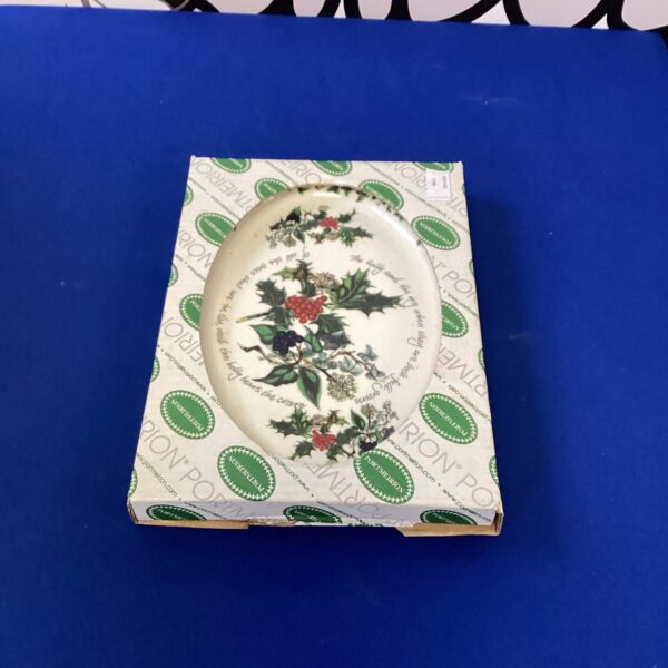 Vintage Portmeirion Christmas dish with festive design.
