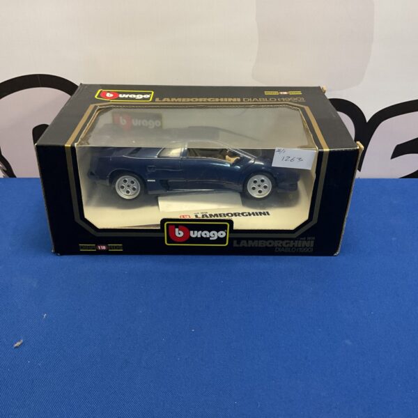 Burago Lamborghini Diablo 1990 diecast model car in box.