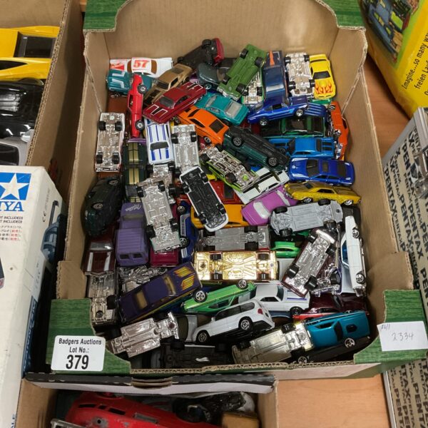 Crate of diecast models inc corgi and hotwheels aprox 100