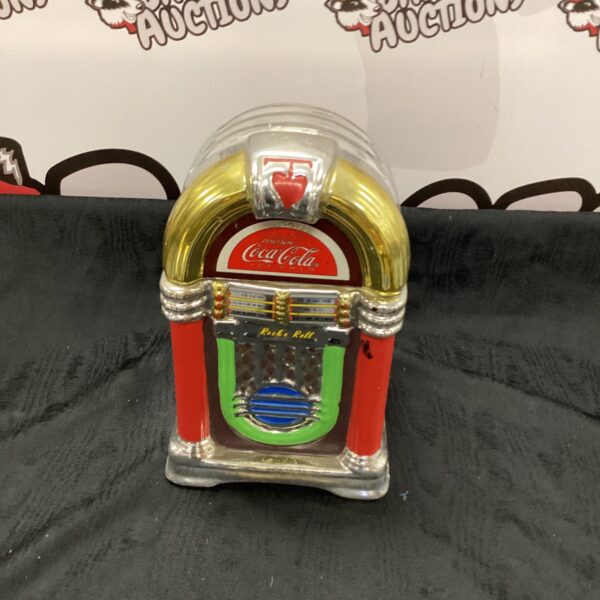 Vintage red and chrome Duke box style cookie jar.