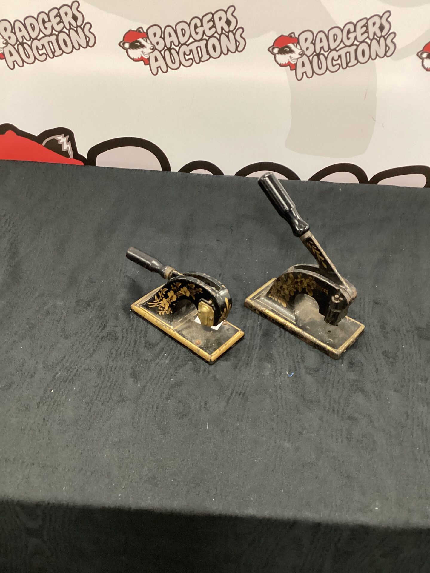 317 Two vintage brass Stampers