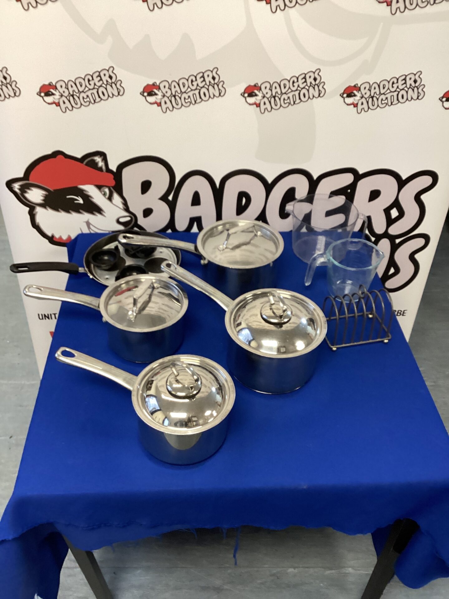 327 Set of Prestige Stainless Steel Pans and other items