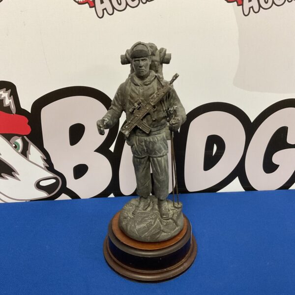 Detailed Royal Marine sculpture by Ballantynes with bronze effect finish.
