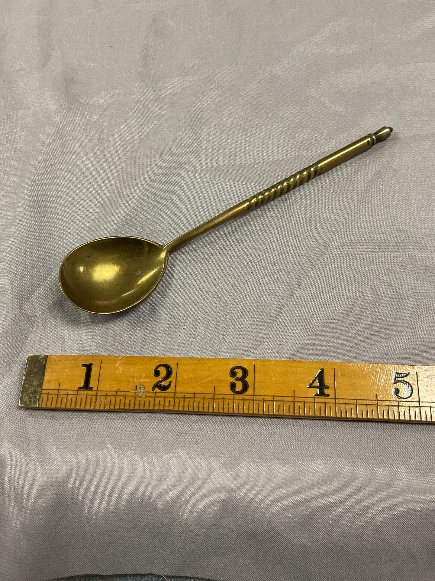 809 Brass 1890/1900c Russian caviar spoon marked Galwanizac ?