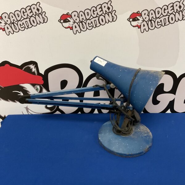 Vintage Anglepoise Model 90 desk lamp with blue shade.