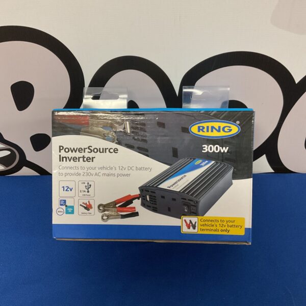 Ring 300w car power inverter for converting 12v to 230v.