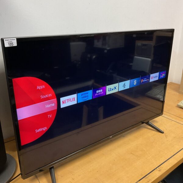 JBC 43 inch smart TV in used condition, front view.