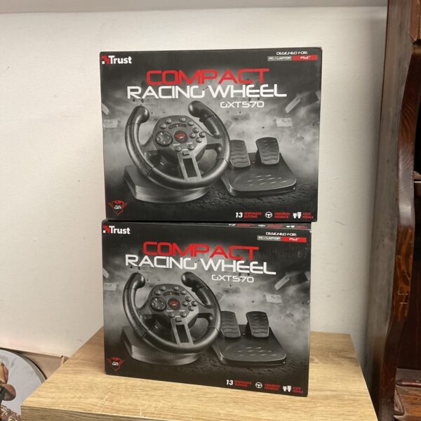 Trust compact racing wheel for PC and PS3 gaming.