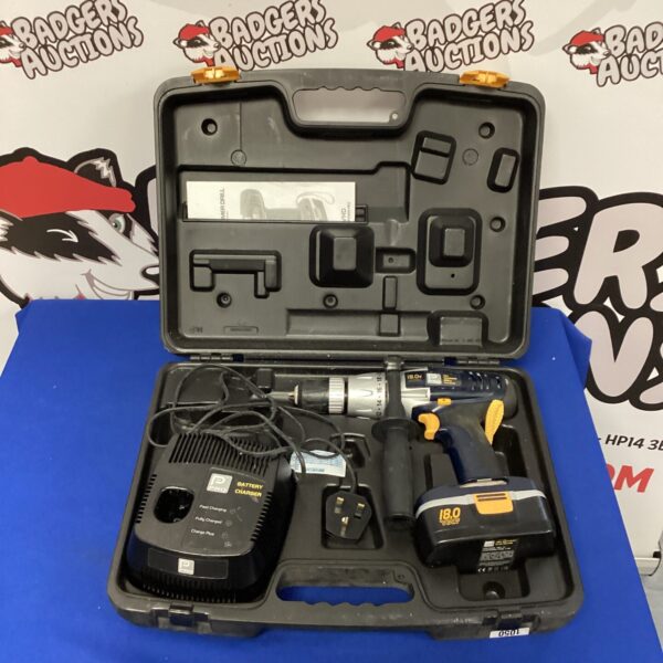 Performance Pro 18v hammer drill in original carrying case.