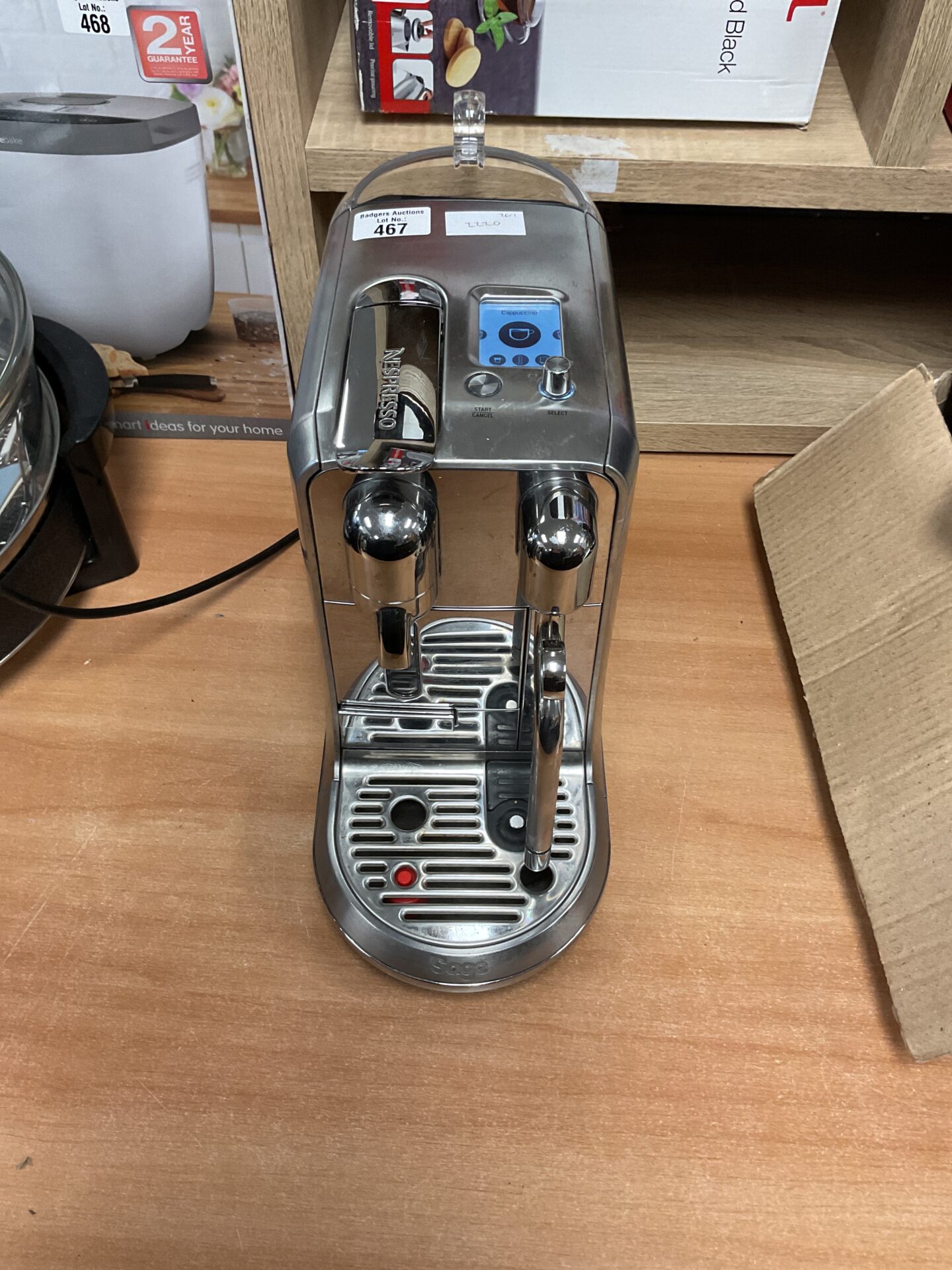 467 Sage nespresso coffee machine tested working